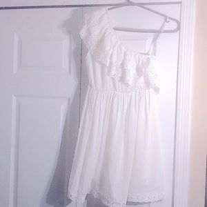 Anthropologie Moon River - White One Shoulder Dress in Size L